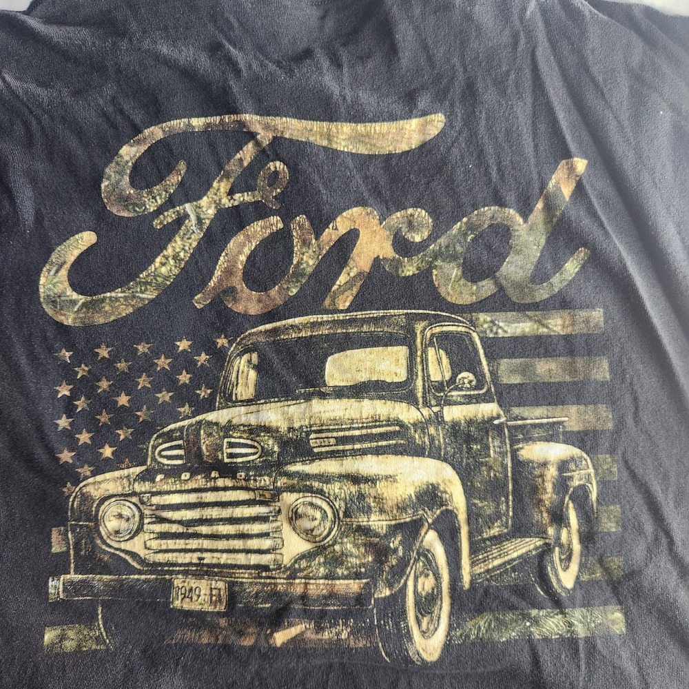 Ford Truck T Shirt Delta Pro Weight 3XL Camo American Flag Graphic Tee